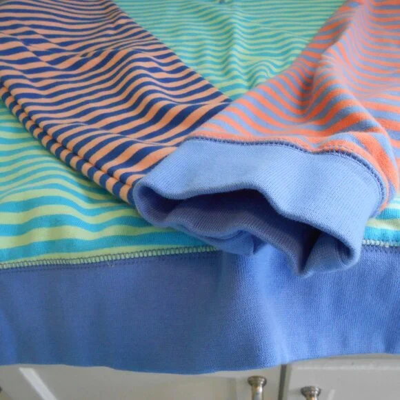 Lands' End Serious Sweats Women's Multicolor Striped Knit Sweatshirt Size M - Picture 5 of 7